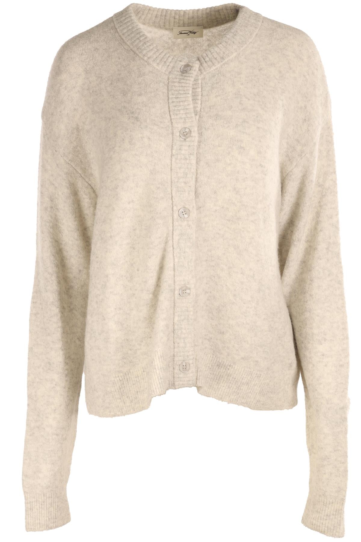 AMERICAN VINTAGE GREY KNIT CARDIGAN XSMALL-SMALL