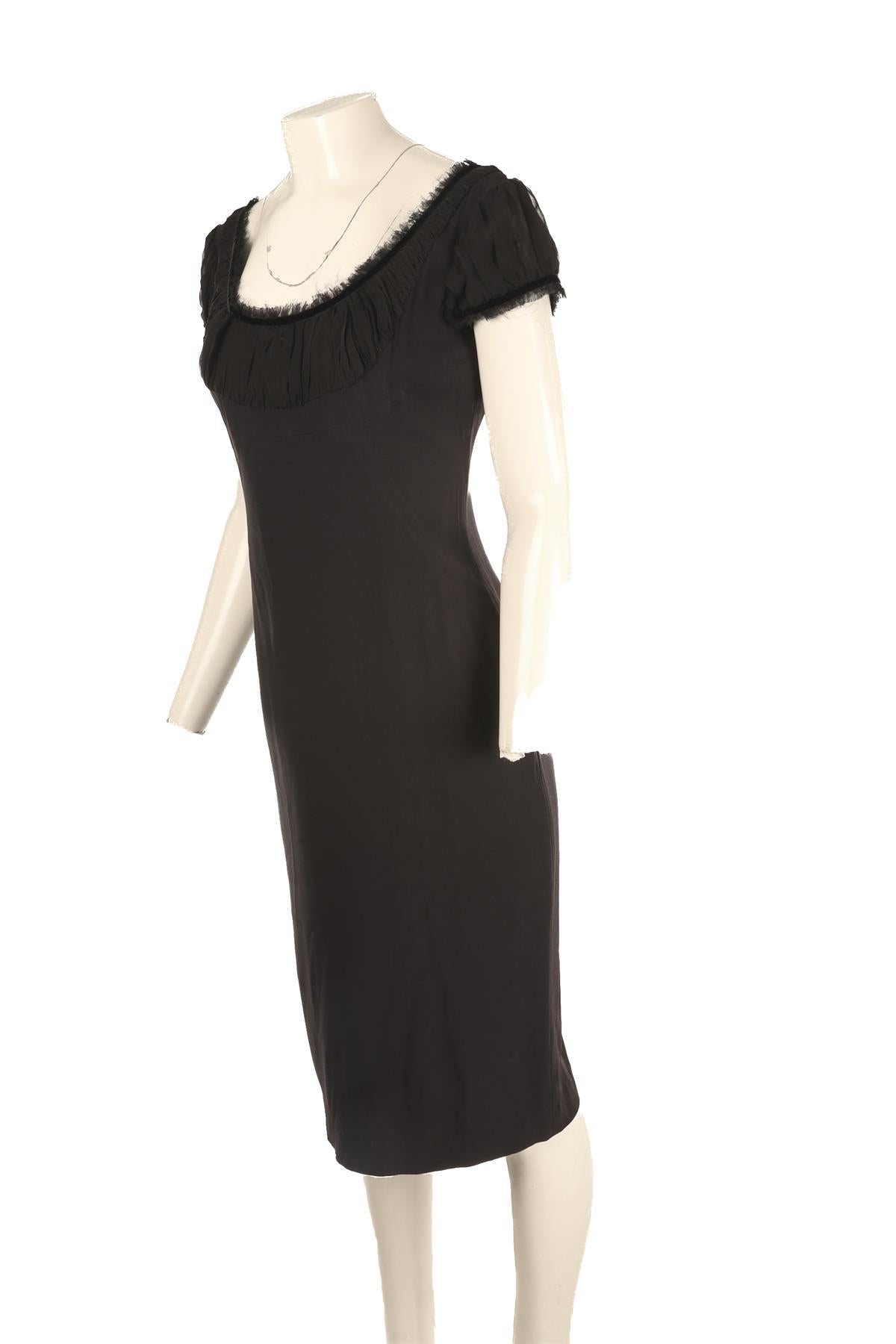 ALEXANDER MCQUEEN BLACK 2008 SATIN MINI DRESS IT 42 UK 10