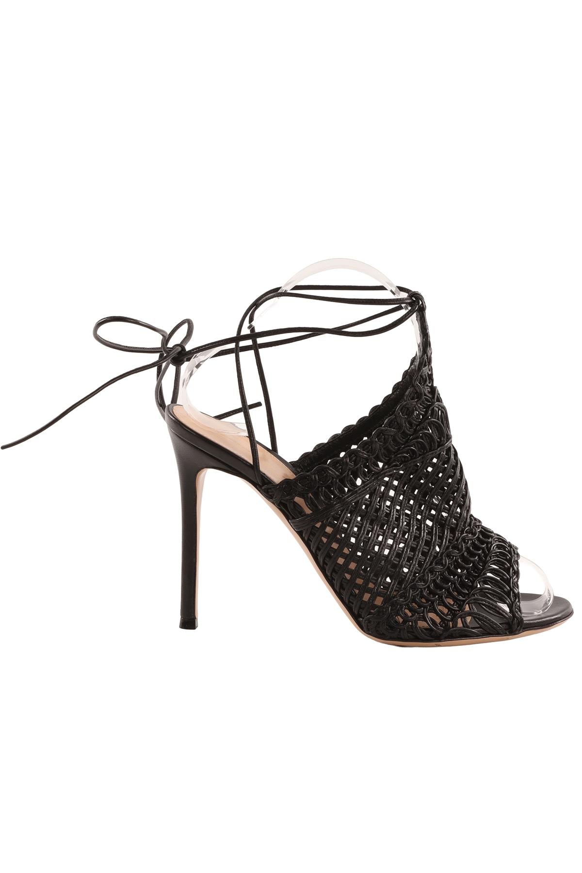 GIANVITO ROSSI BLACK LEATHER SANDALS EU 38.5 UK 5.5