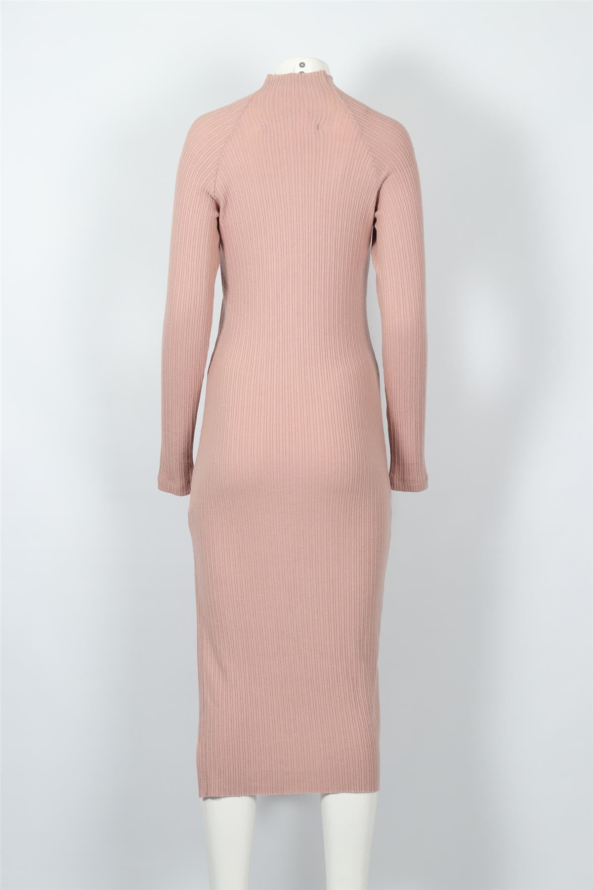 ENZA COSTA PINK MODAL BLEND MIDI DRESS LARGE