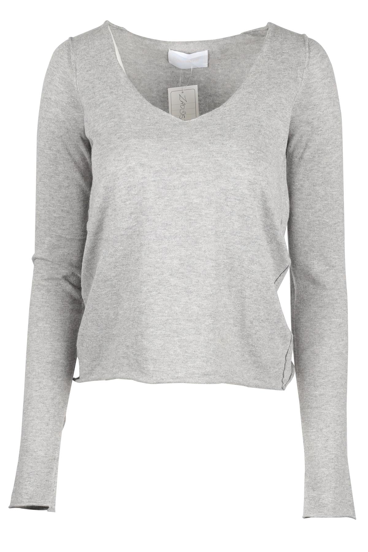ZADIG & VOLTAIRE GREY COTTON SWEATER XSMALL
