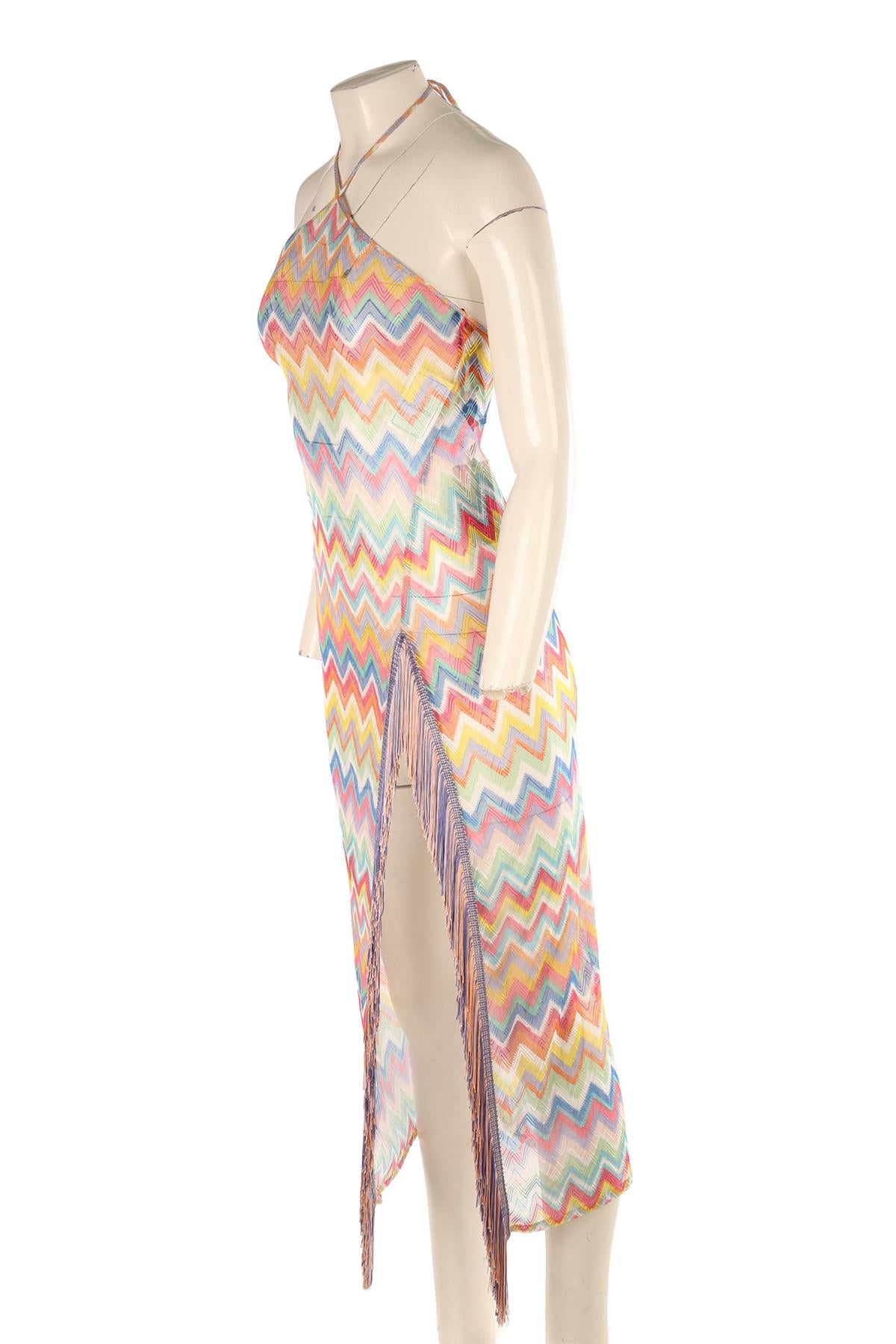 MISSONI MULTI CROCHET MAXI DRESS IT 38 UK 6