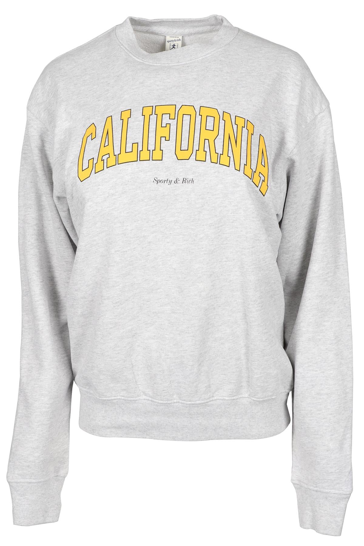 SPORTY & RICH GREY COTTON SWEATSHIRT XSMALL