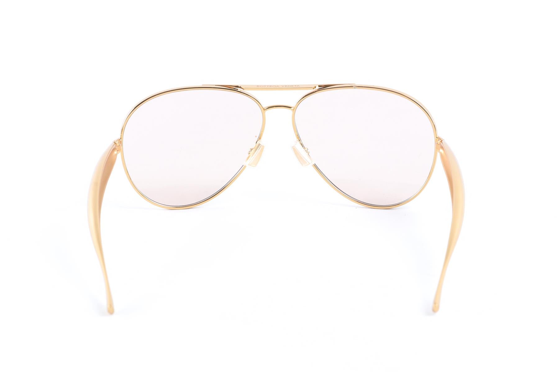 BOTTEGA VENETA GOLD FRAME SUNGLASSES