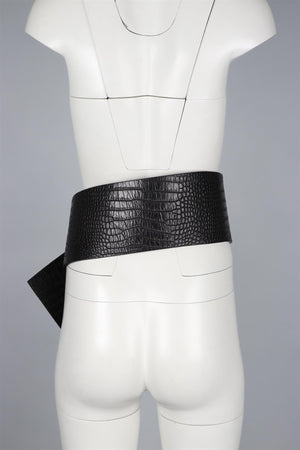 HAIDER ACKERMANN BLACK 2011 LEATHER WAIST BELT SMALL