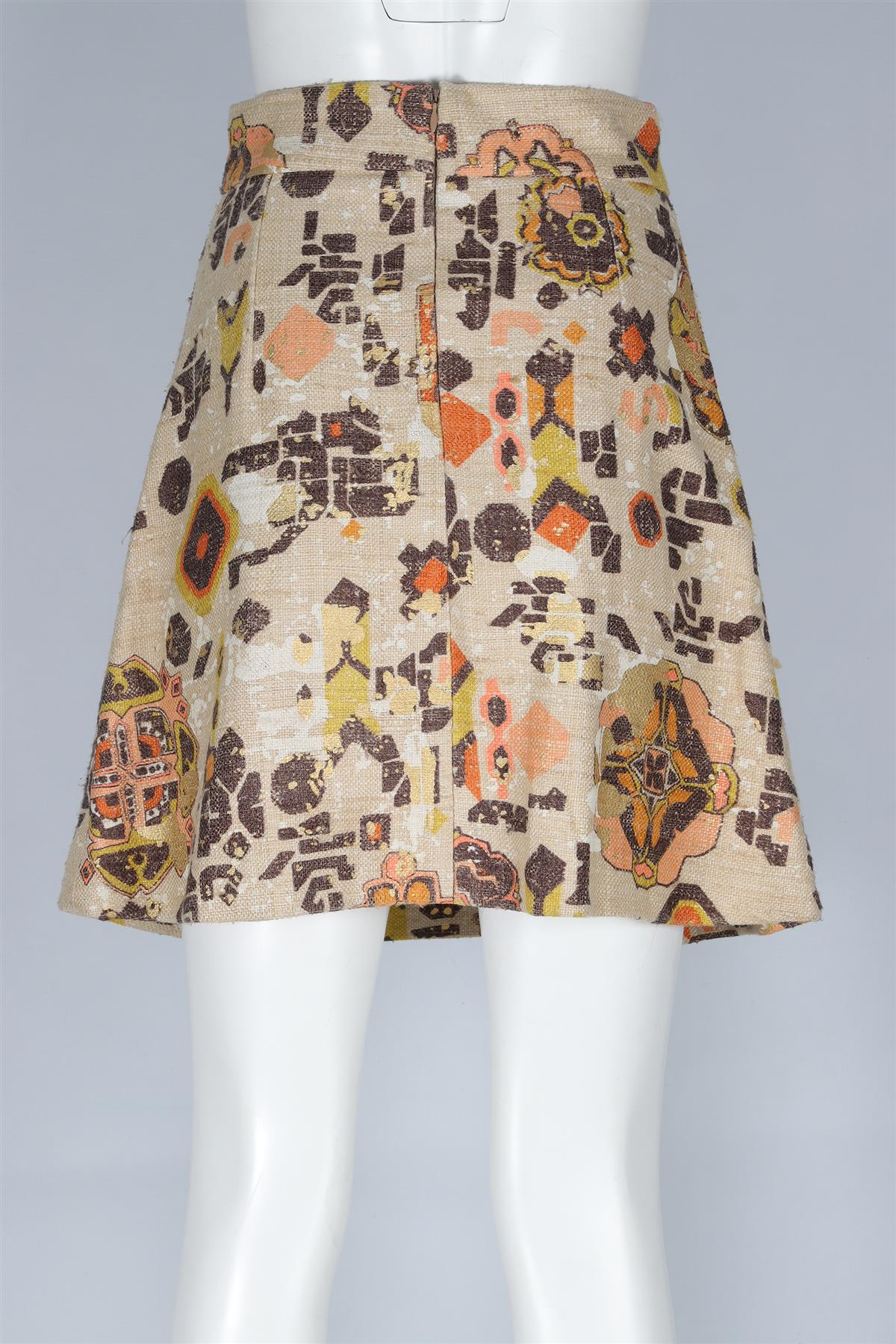 CHLOÉ BEIGE SILK MINI SKIRT FR 38 UK 10