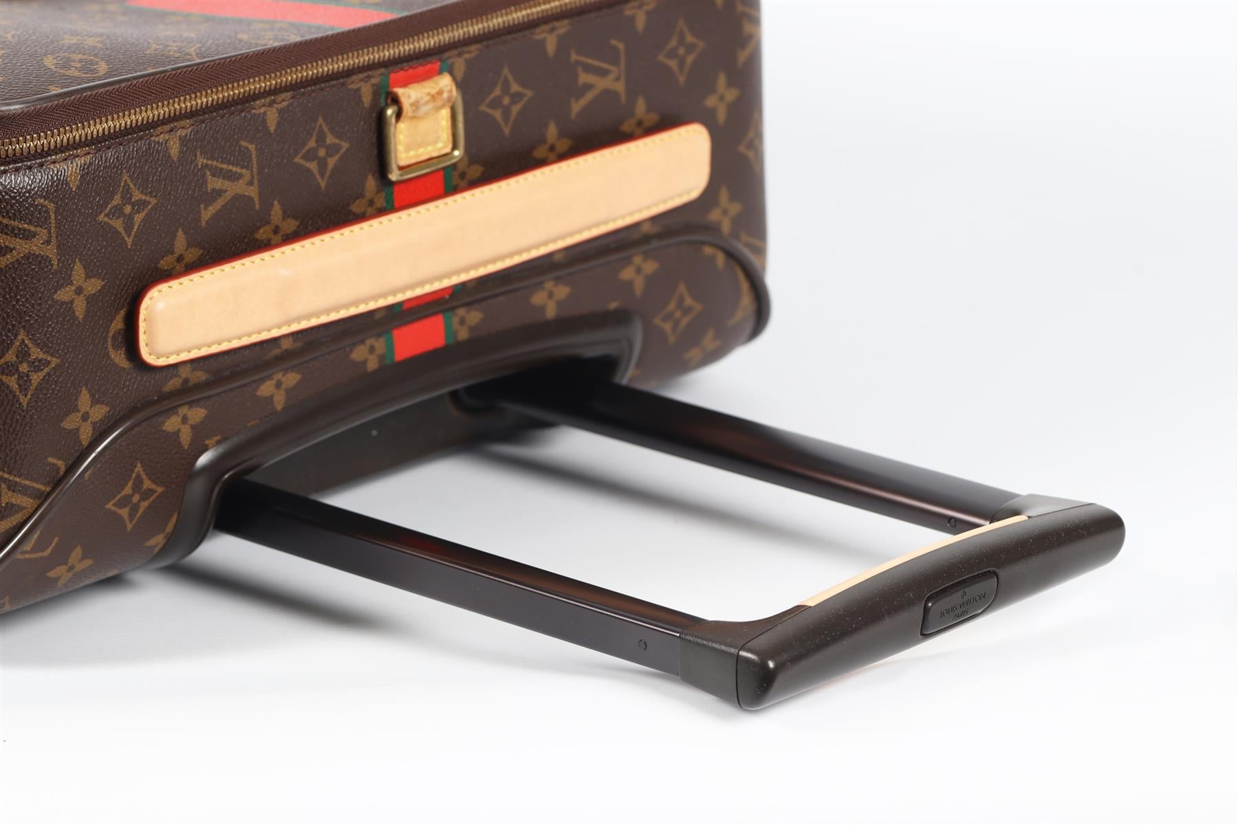 LOUIS VUITTON BROWN 2010 PEGASE 55 COATED CANVAS SUITCASE