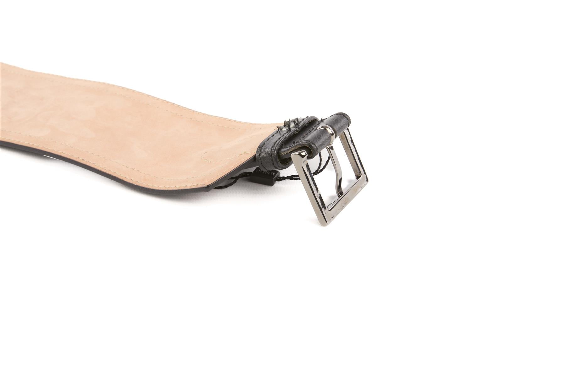 MISSONI BLACK LEATHER WAIST BELT 80CM