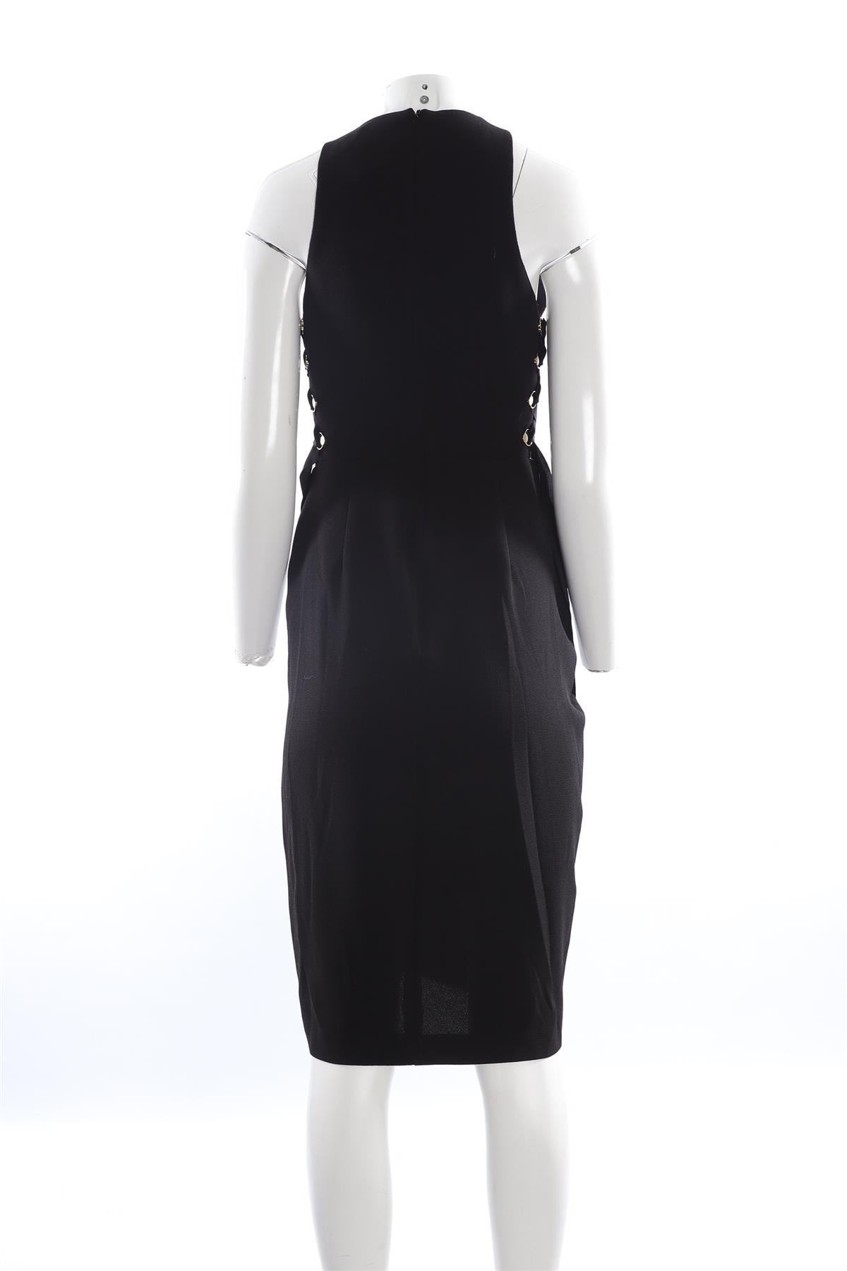 ZIMMERMANN BLACK CREPE MIDI DRESS UK 12