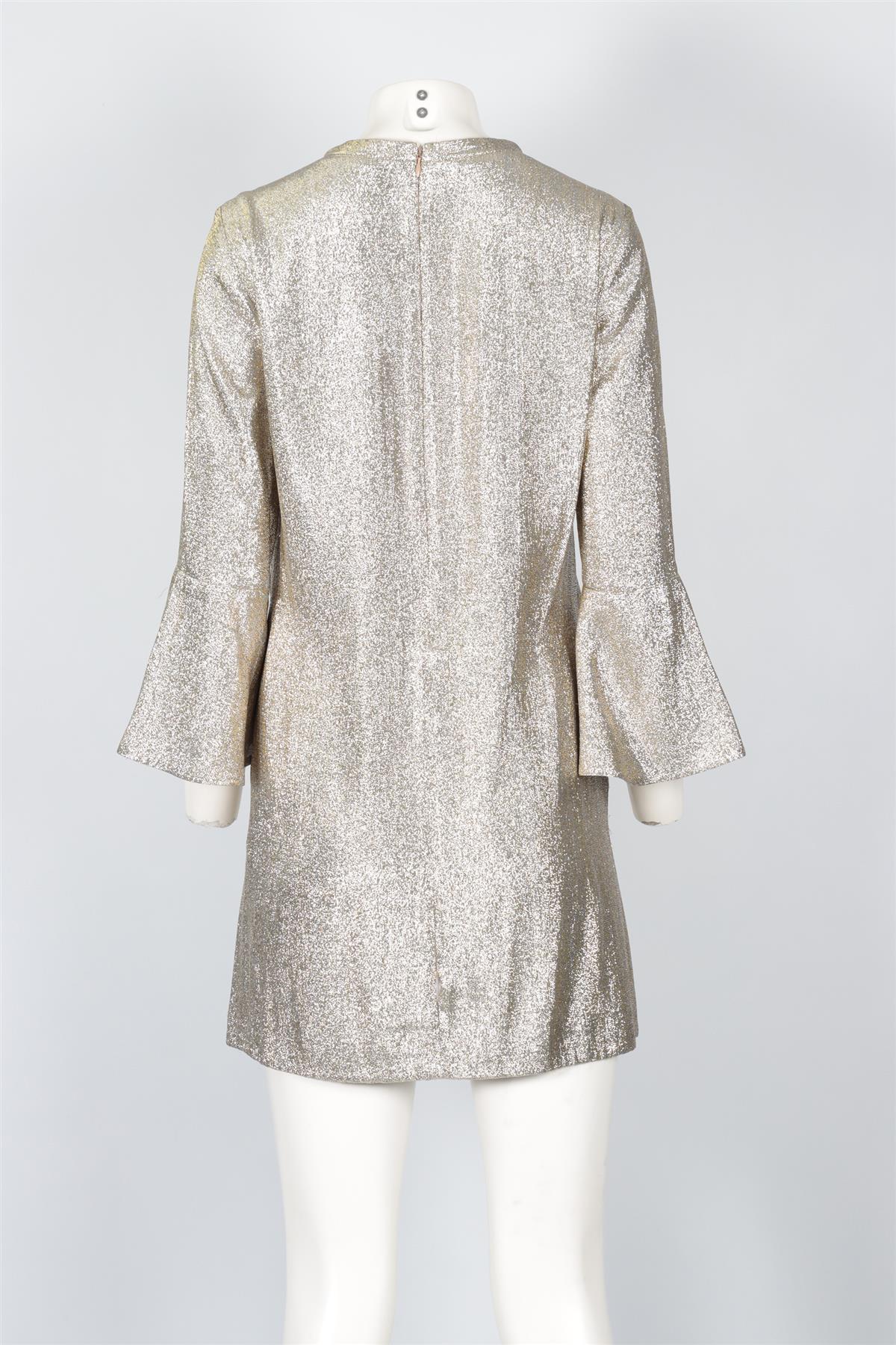 STELLA MCCARTNEY GOLD LAME MINI DRESS IT 42 UK 10