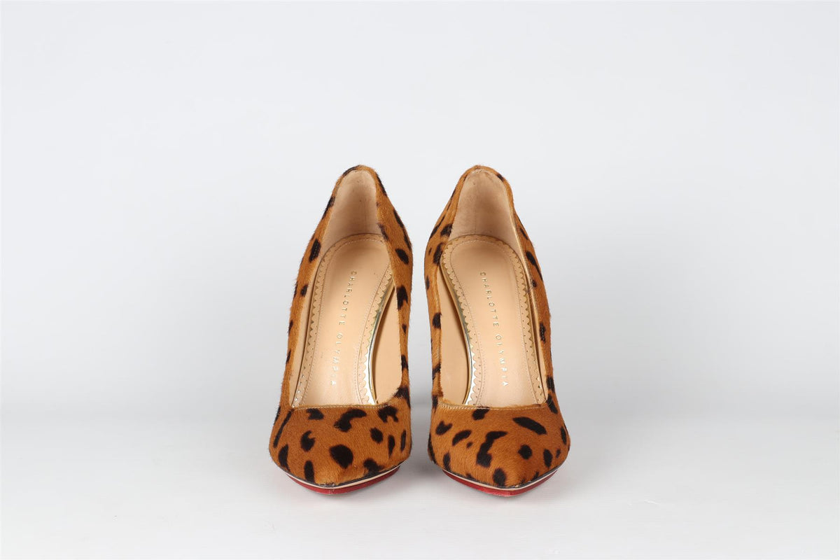 CHARLOTTE OLYMPIA BROWN CALF HAIR PUMPS EU 36 UK 3 US 6