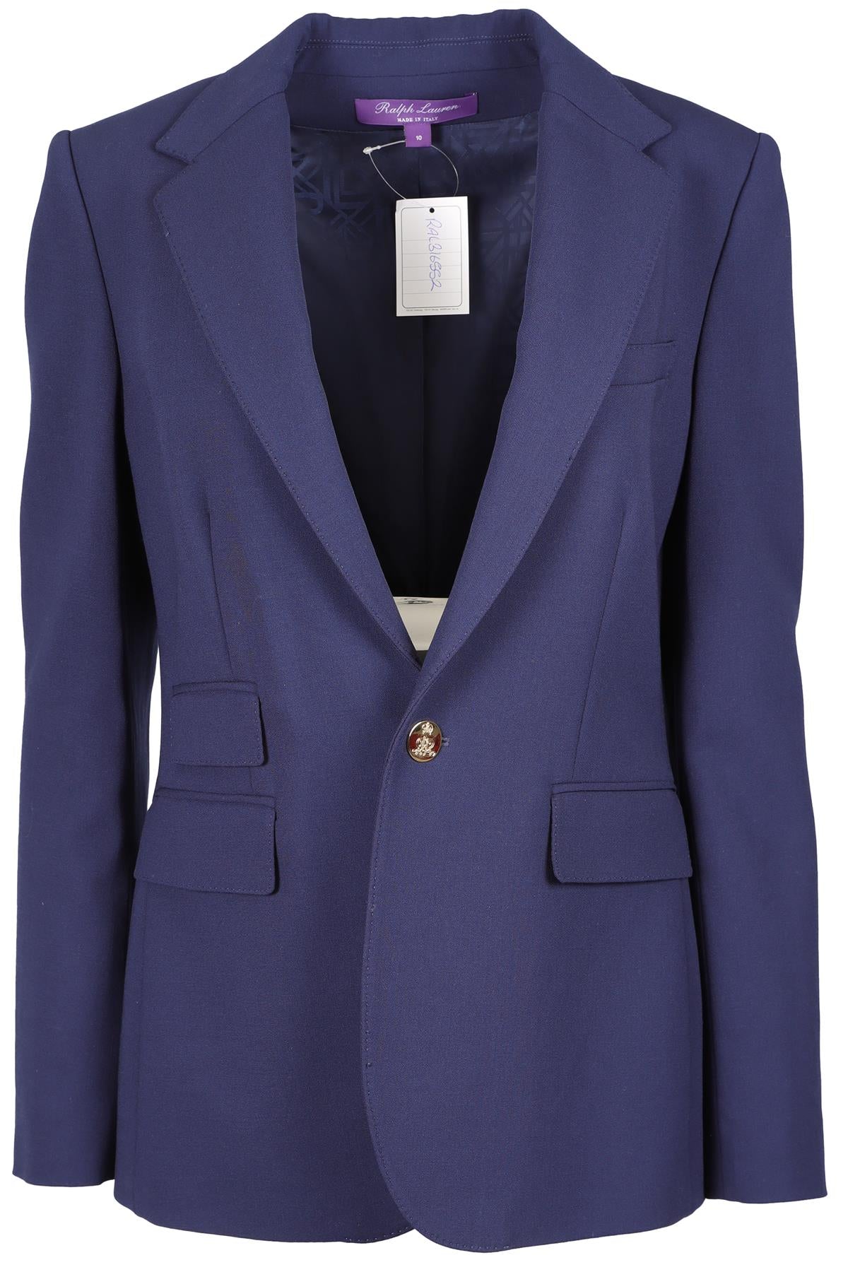 RALPH LAUREN PURPLE LABEL BLUE WOOL BLAZER US 10 UK 14