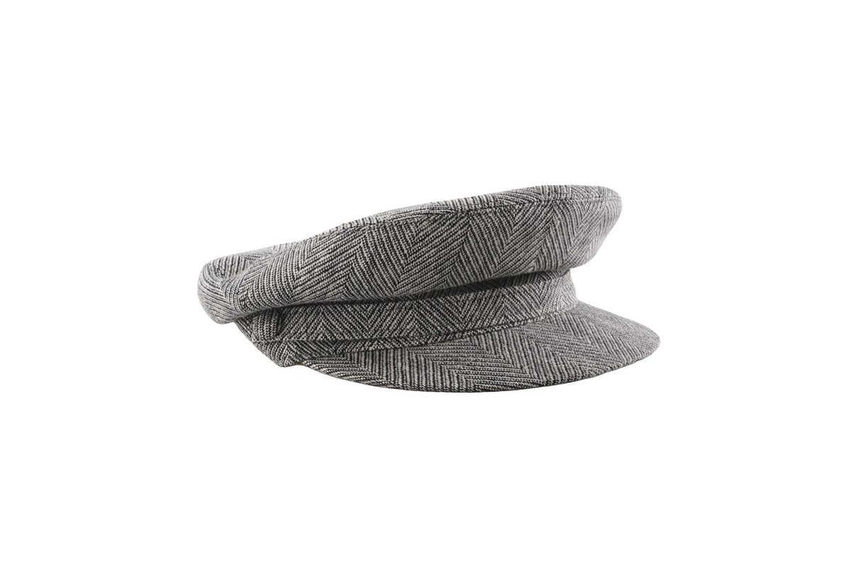 BORSALINO BLACK COTTON FLAT CAP 56 CM