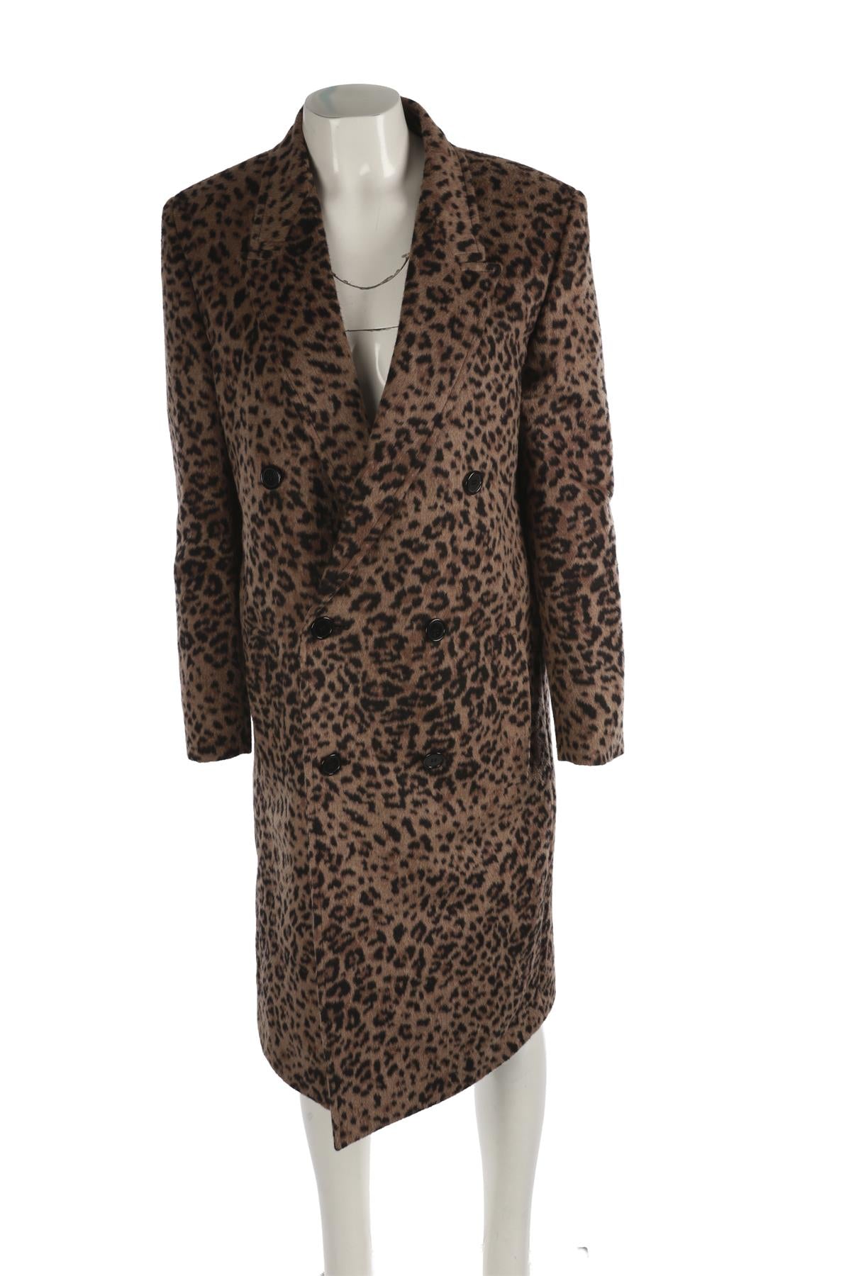 SAINT LAURENT BROWN WOOL COAT FR 40 UK 12