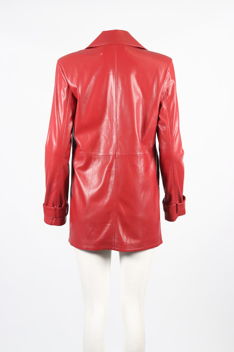 HOUSE OF HARLOW 1960 FAUX LEATHER BLAZER XSMALL