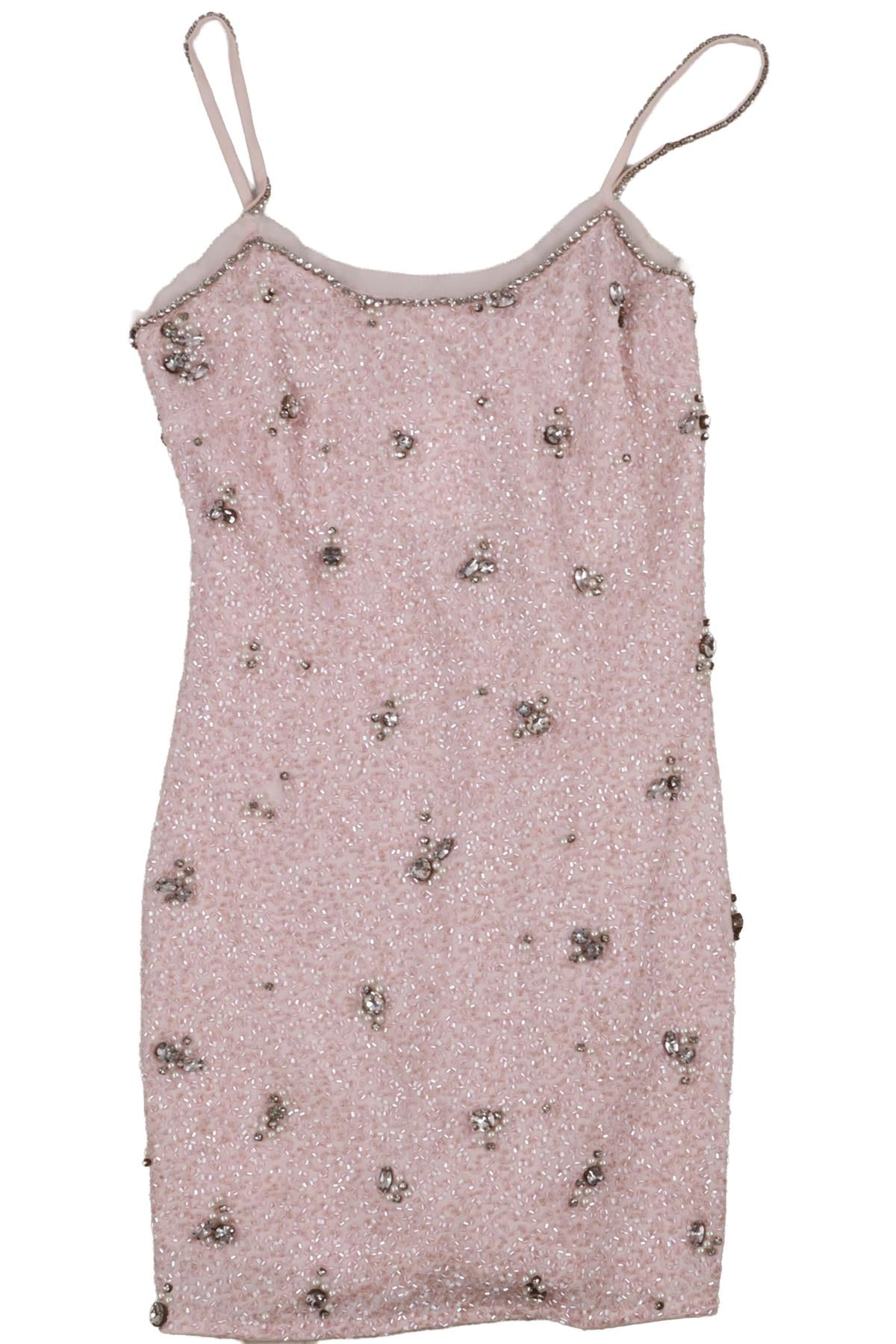 LOVESHACKFANCY PINK SEQUIN MINI DRESS US 00 UK 2