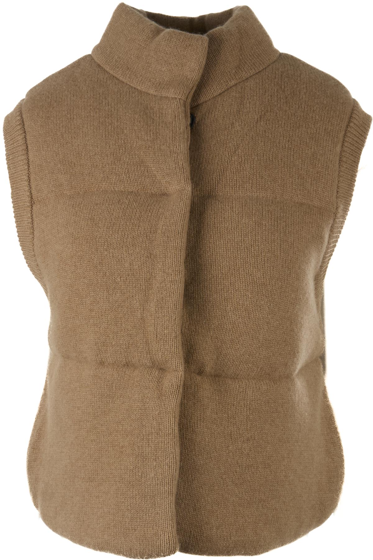 LE KASHA TAN MONTANA CASHMERE GILET ONE SIZE