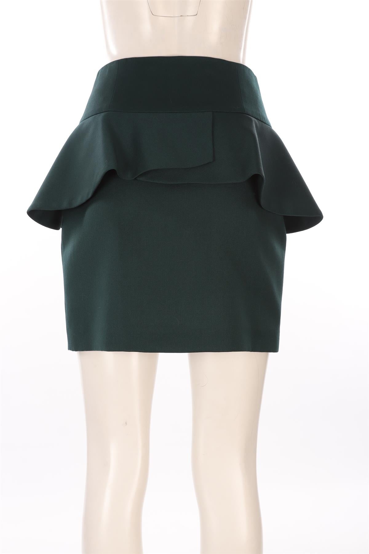 PIERRE BALMAIN GREEN WOOL MINI SKIRT FR 38 UK 10