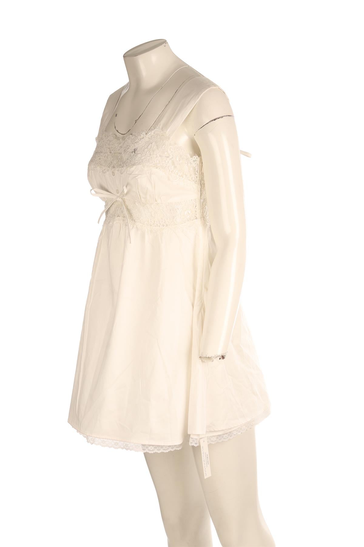 FOR LOVE & LEMONS WHITE COTTON MINI DRESS SMALL