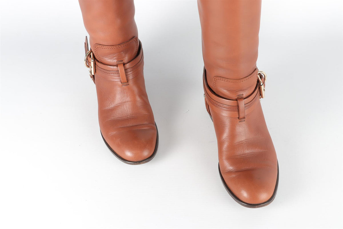CHRISTIAN DIOR BROWN LEATHER KNEE HIGH BOOTS EU 36 UK 3 US 6