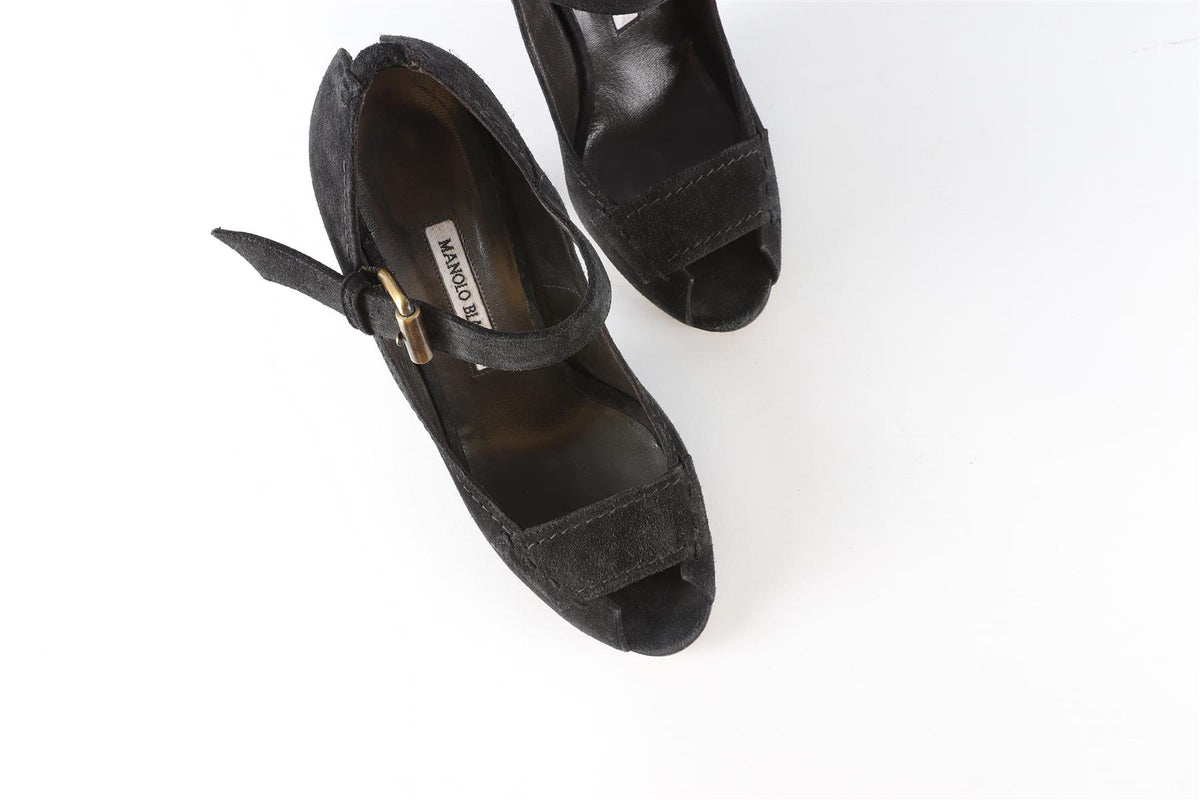 MANOLO BLAHNIK BLACK SUEDE PUMPS EU 39.5 UK 6.5 US 9.5