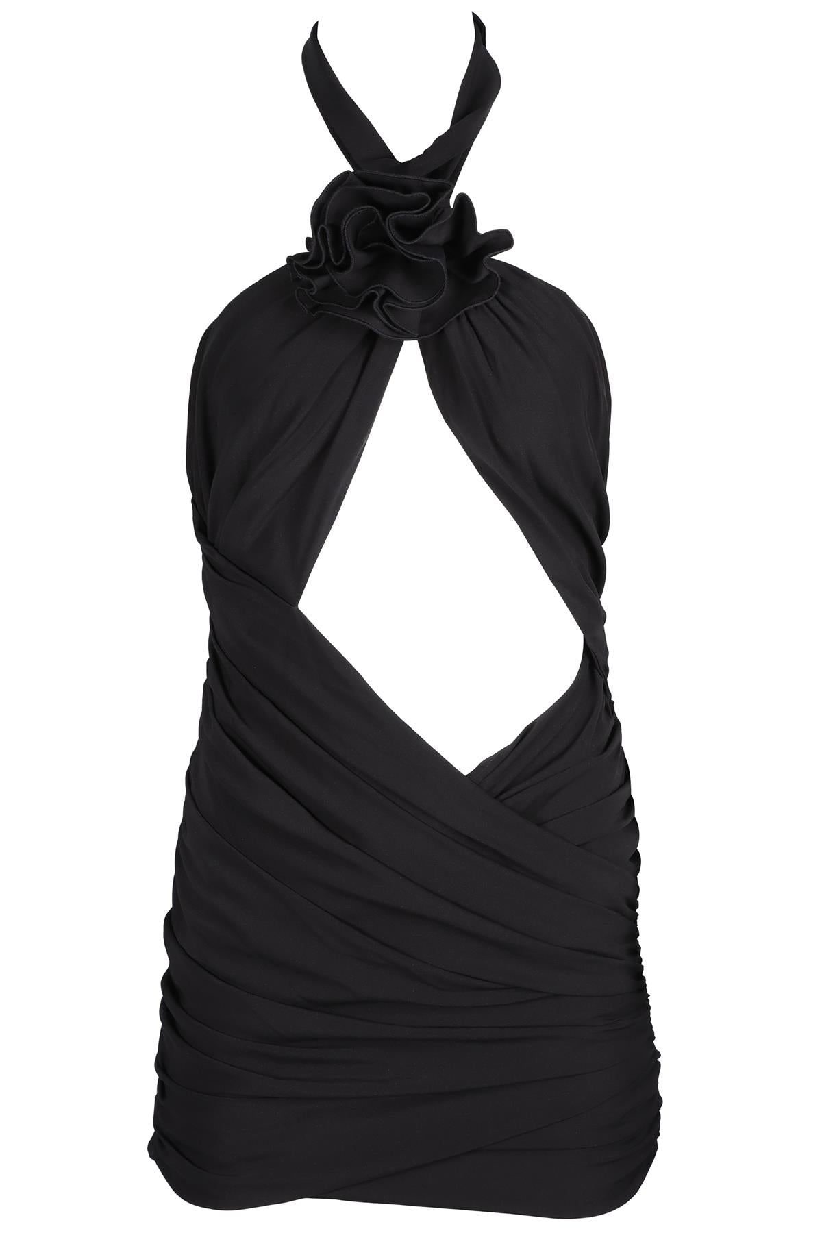 MAGDA BUTRYM BLACK SILK MINI DRESS FR 36 UK 8