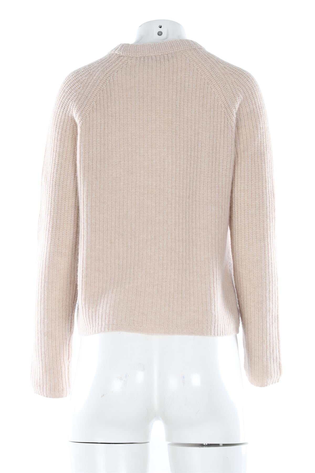JENNI KAYNE BEIGE CASHMERE SWEATER SMALL