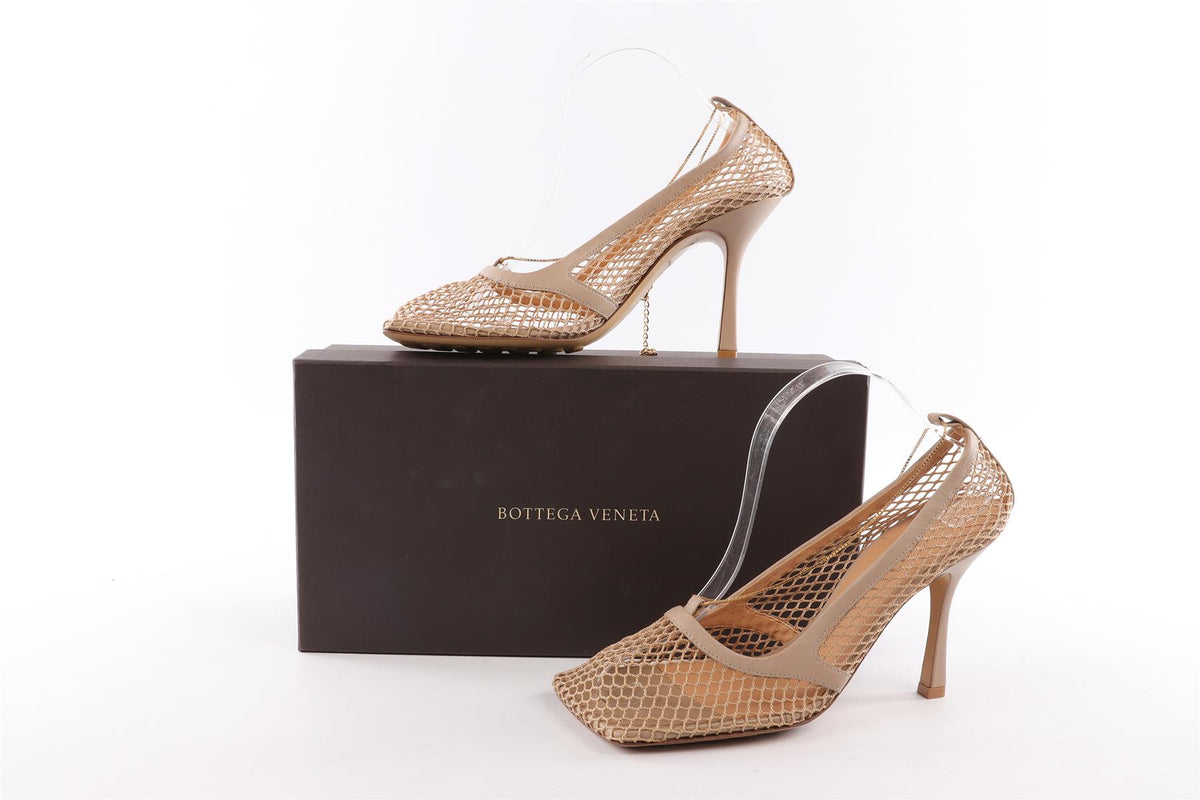 BOTTEGA VENETA BEIGE MESH PUMPS EU 40 UK 7 US 10