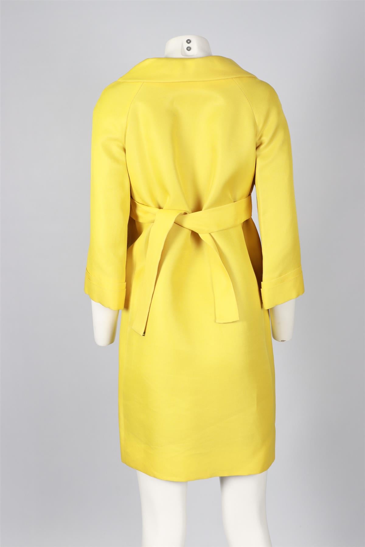 GUCCI YELLOW SILK BLEND COAT