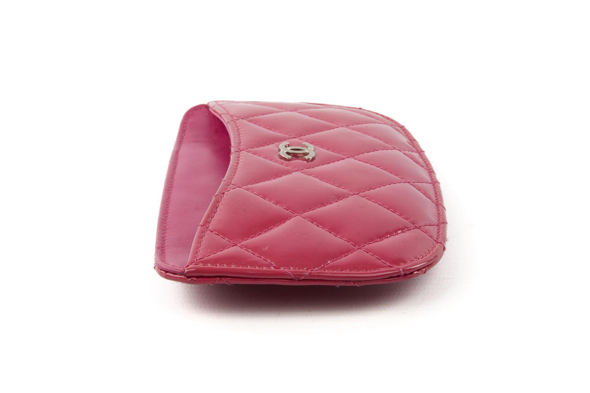 CHANEL PINK 2014 QUILTED PATENT LEATHER WALLET