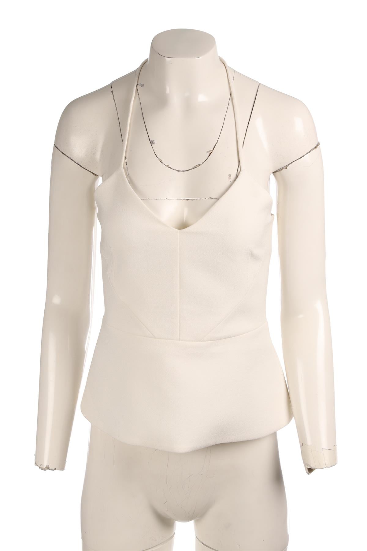 ROLAND MOURET WHITE CREPE TOP UK 8