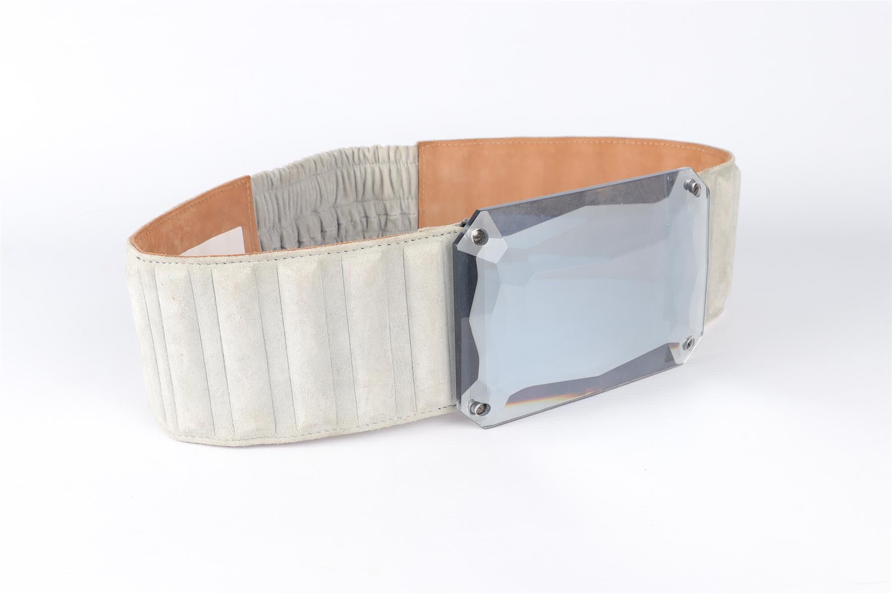 FENDI GREY SUEDE WAIST BELT