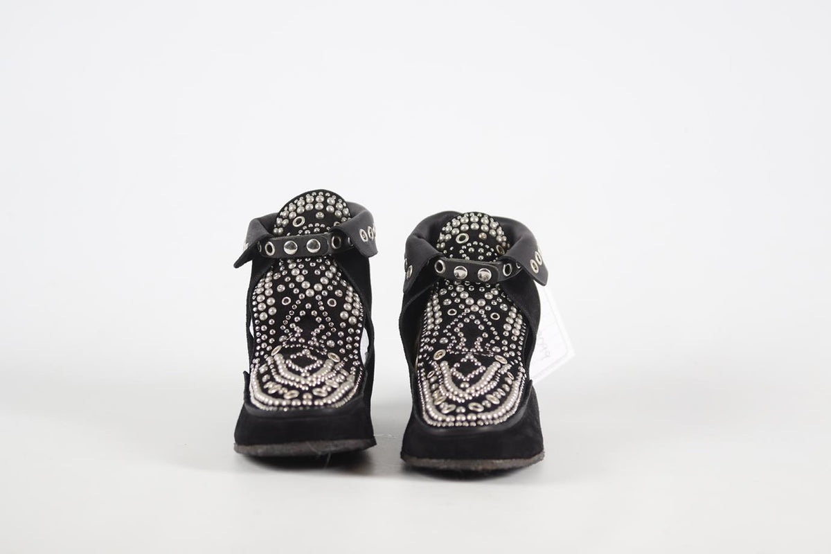 ISABEL MARANT SUEDE AND LEATHER ANKLE BOOTS EU 38 UK 5 US 8