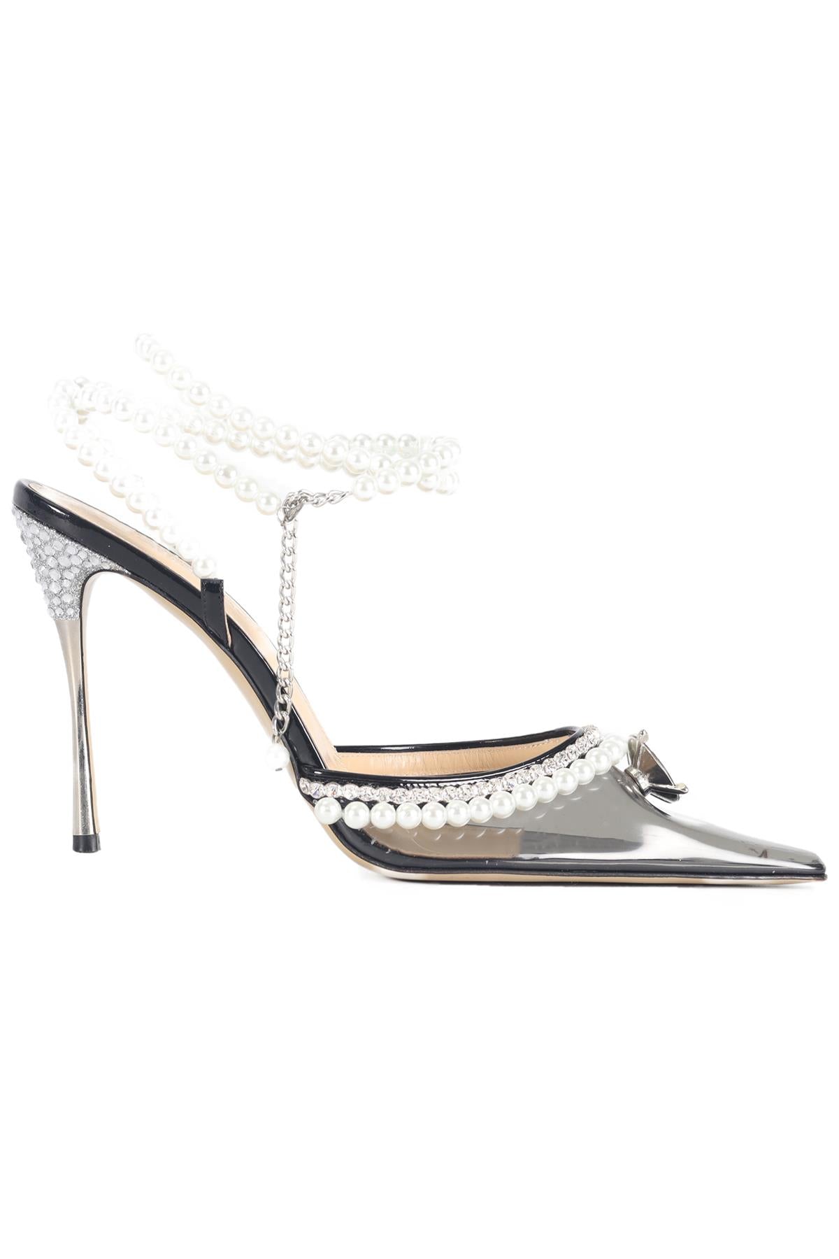 MACH & MACH FAUX PEARL, CRYSTAL AND PVC PUMPS EU 39.5 UK 6.5 US 9.5