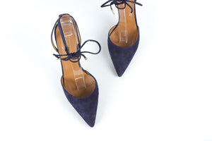 AQUAZZURA BLUE SUEDE PUMPS EU 37.5 UK 4.5 US 7.5