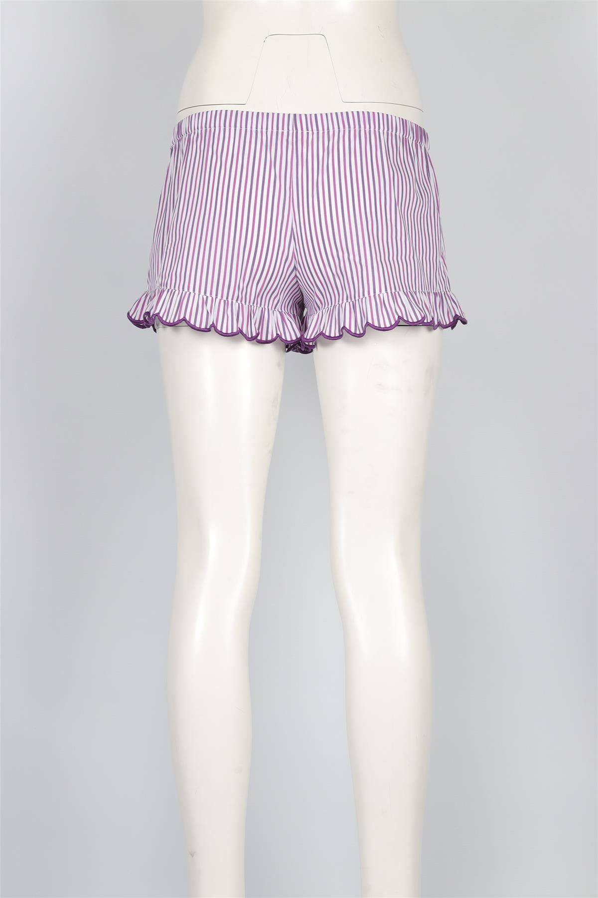 LORETTA CAPONI PURPLE COTTON SHORTS SMALL