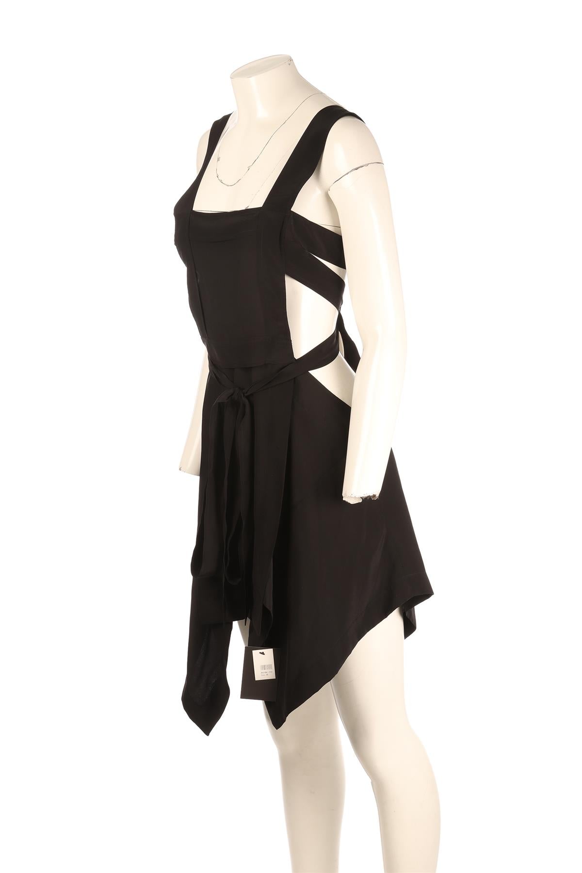 ISABEL MARANT BLACK SILK MINI DRESS FR 38 UK 10