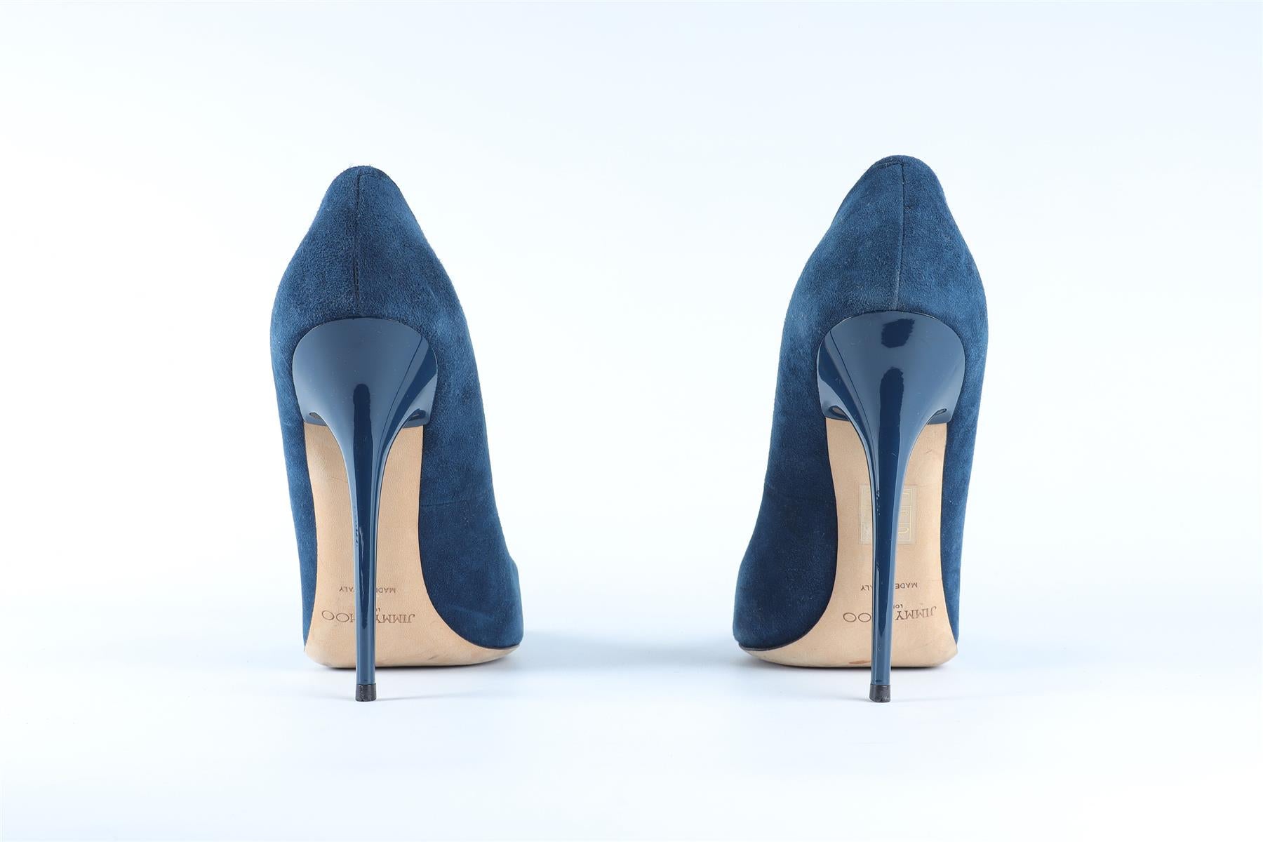 JIMMY CHOO BLUE SUEDE PUMPS EU 40 UK 7 US 10