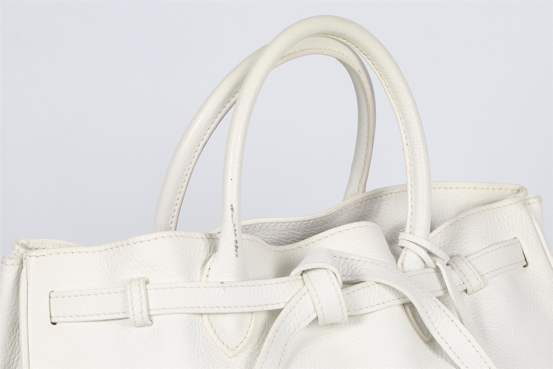 BAMFORD WHITE LEATHER TOTE BAG