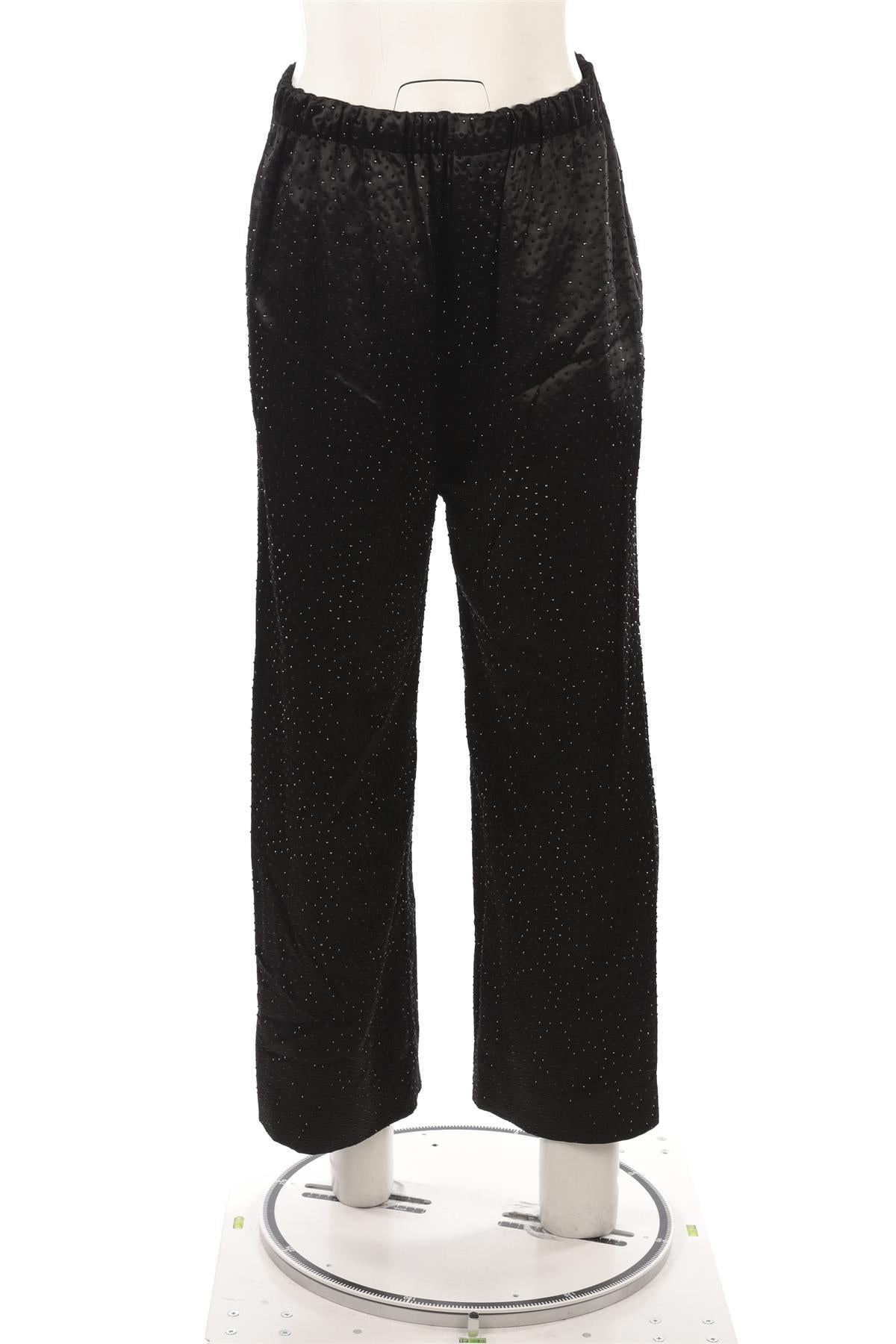BALENCIAGA BLACK CRYSTAL WIDE LEG PANTS FR 36 UK 8