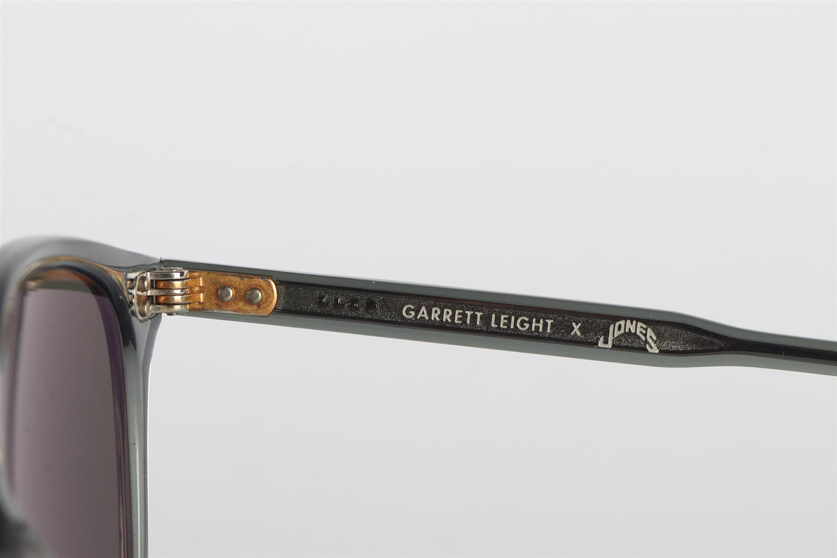 GARRETT LEIGHT GREY SQUARE FRAME ACETATE SUNGLASSES