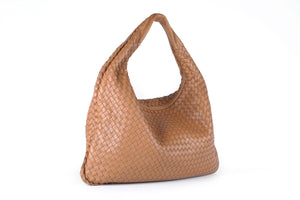 BOTTEGA VENETA BROWN HOBO MEDIUM LEATHER SHOULDER BAG
