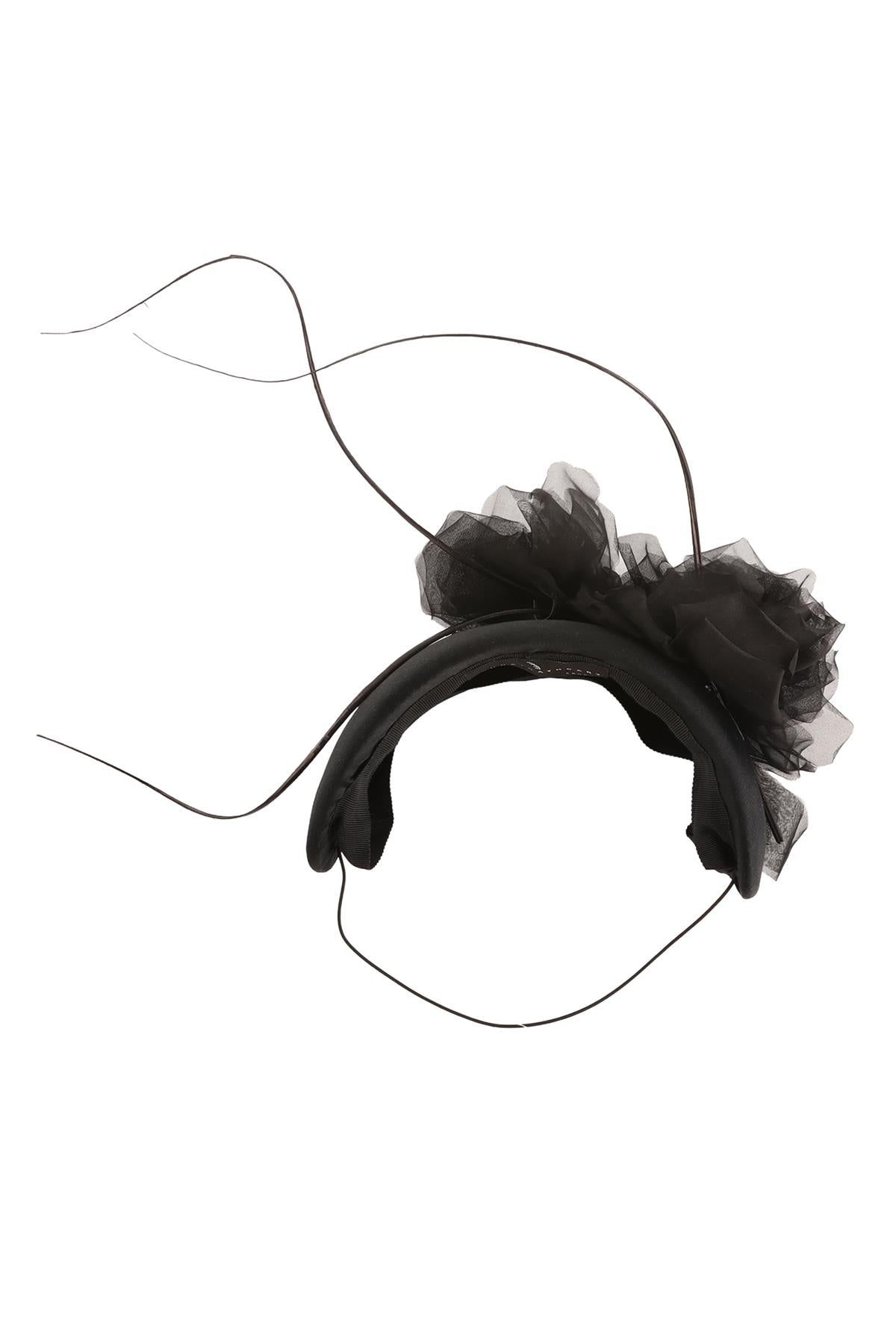 LAURA CATHCART BLACK FASCINATOR