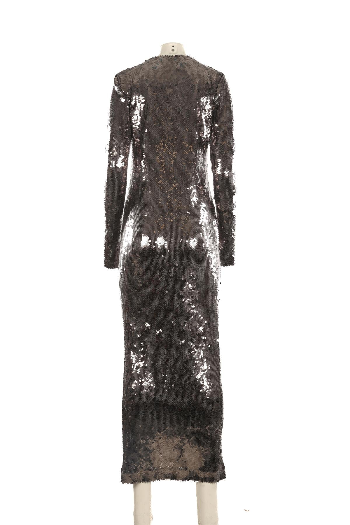 16ARLINGTON GREY SEQUIN MAXI DRESS UK 16