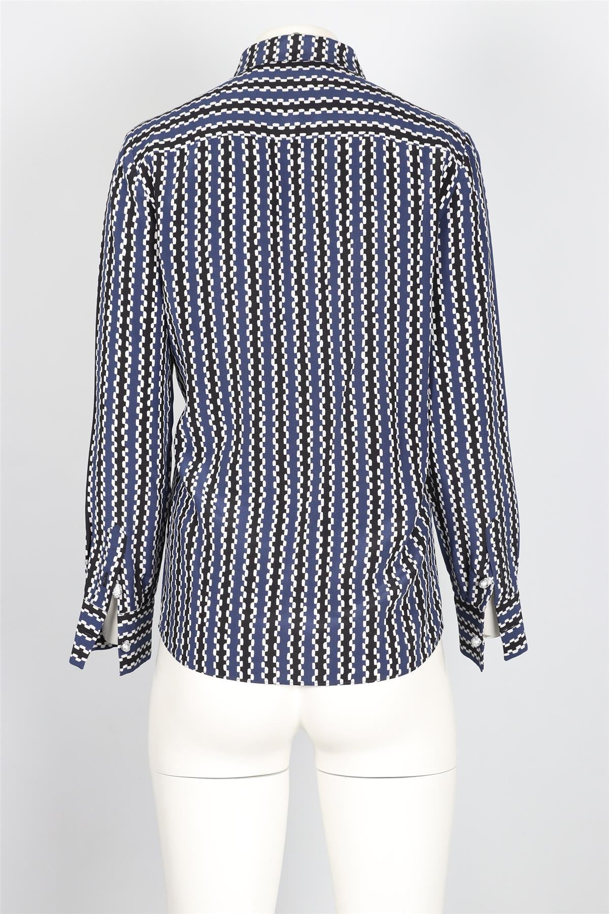 ALTUZARRA BLUE STRIPED SILK SHIRT FR 38 UK 10