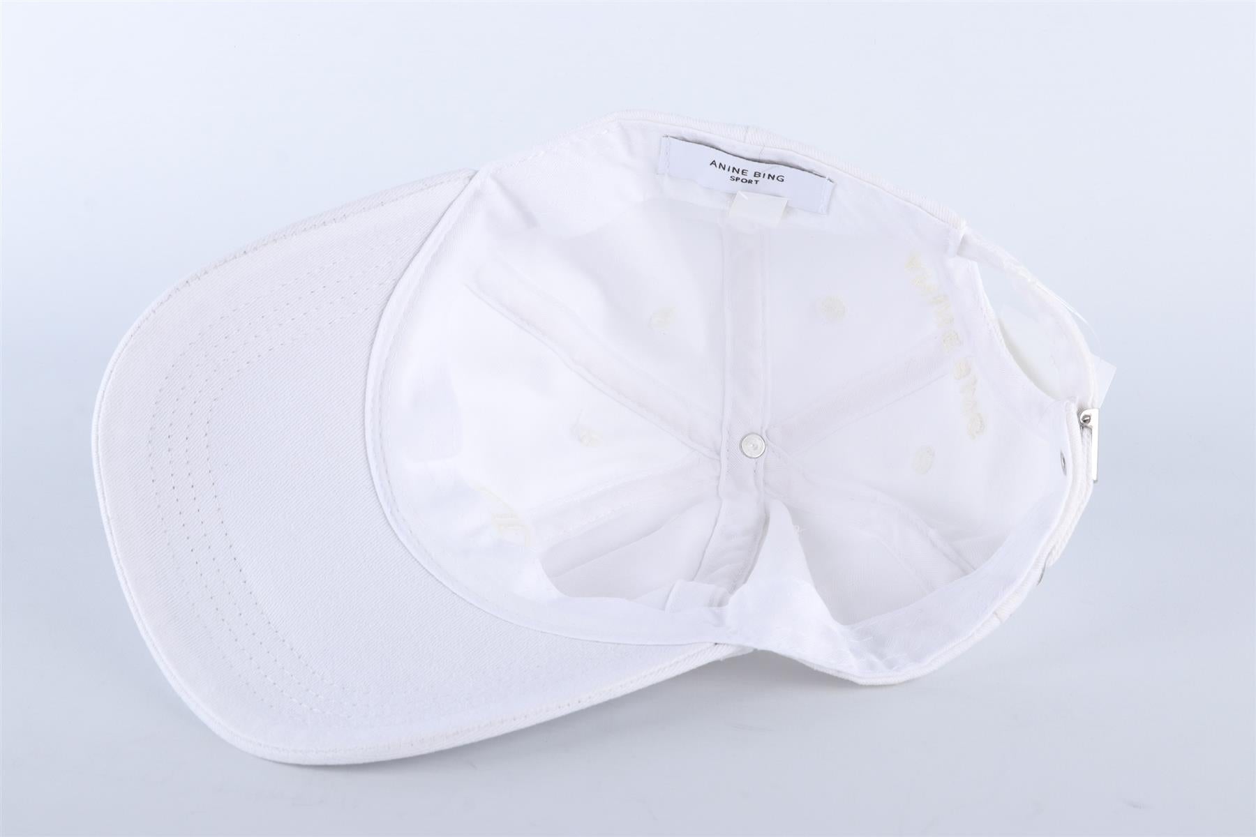 ANINE BING WHITE COTTON BASEBALL CAP ONE SIZE
