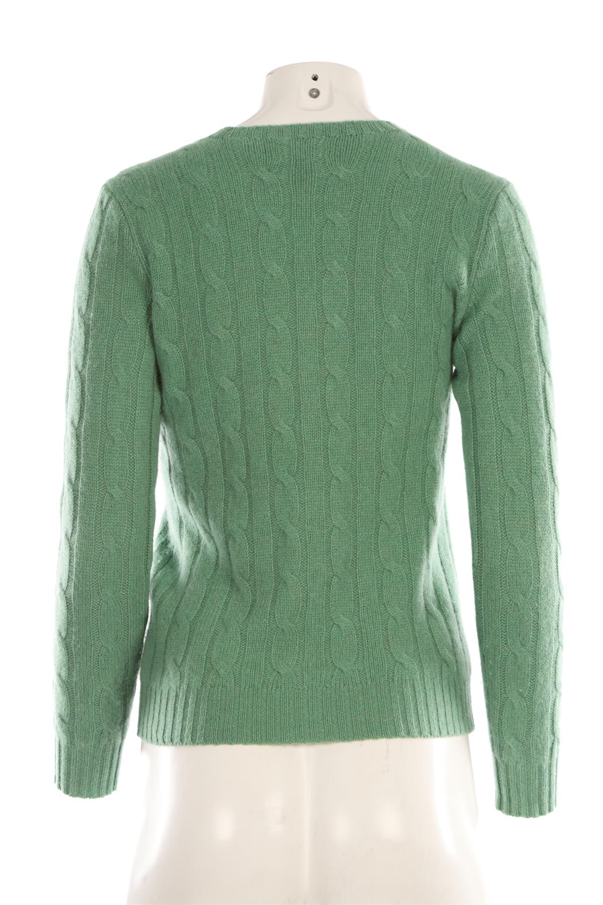 POLO RALPH LAUREN GREEN CASHMERE SWEATER XSMALL