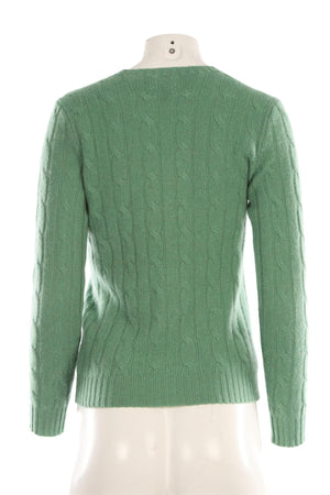 POLO RALPH LAUREN GREEN CASHMERE SWEATER XSMALL