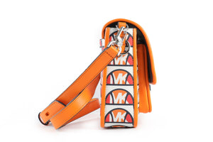 MICHAEL KORS + ELLESSE ORANGE BRADSHAW CANVAS SHOULDER BAG