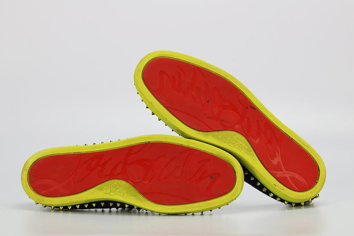 CHRISTIAN LOUBOUTIN MEN'S STUDDED PYTHON SLIP ON SNEAKERS EU 43.5 UK 9.5 US 10.5